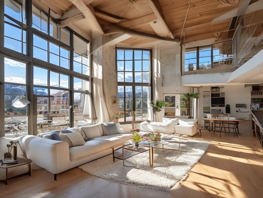 Loft d'exception à Fribourg, hauteur sous plafond et vue montagnes